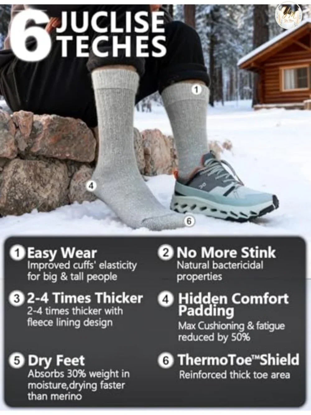 Alpaca Wool Thermal Boot Socks for Men and Women, Heavyweight Hiking Socks